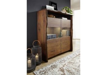 Highboard Akazie 131x45x147 braun lackiert PURE ACACIA #205