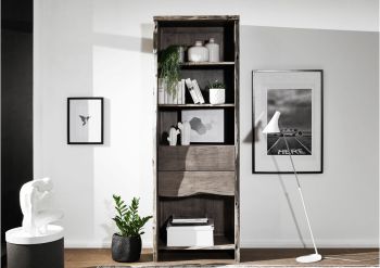 Regal Akazie 71x45x204 grau lackiert PURE ACACIA #409