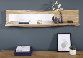 Wandregal Akazie 165x22x38 natur lackiert PURE ACACIA #706