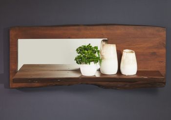 Wandregal Akazie 121x22x38 braun lackiert PURE ACACIA #805