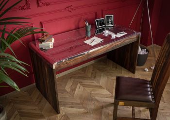 Schreibtisch Sheesham 150x70x76 grau geölt TAMBORA #780