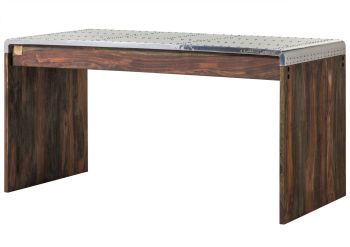 Schreibtisch Sheesham 150x70x76 grau geölt TAMBORA #780
