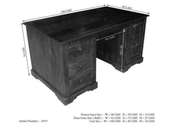 Schreibtisch Akazie 150x85x76 nougat lackiert OXFORD #420