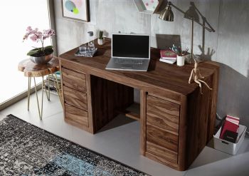 Schreibtisch Sheesham 150x75x78 smoked cherry gebeizt TORONTO #148