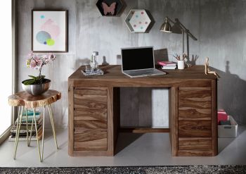 Schreibtisch Sheesham 150x75x78 smoked cherry gebeizt TORONTO #148