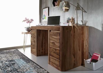 Schreibtisch Sheesham 150x75x78 smoked cherry gebeizt TORONTO #148