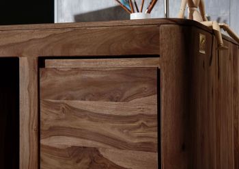 Schreibtisch Sheesham 150x75x78 smoked cherry gebeizt TORONTO #148