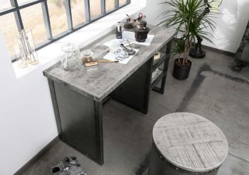 Schreibtisch Mango 122x52x76 grau lackiert HEAVY INDUSTRY #157