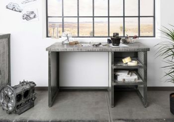 Schreibtisch Mango 122x52x76 grau lackiert HEAVY INDUSTRY #157