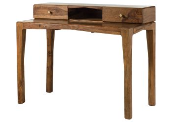 Schreibtisch Sheesham 120x60x95 braun lackiert ANCONA #150
