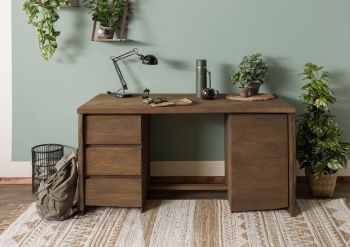 Schreibtisch Mango 150x75x78 braun geölt / sandgestrahlt PURE MANGO #110