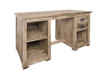 Schreibtisch Mango 140x80x76 whitewash lackiert RAILWAY  #361