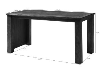 Schreibtisch Mango 160x80x80 natur lackiert RAILWAY #1004