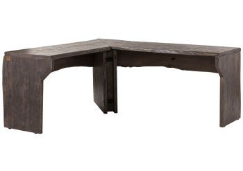 Eckschreibtisch Akazie 185x163x76 grau lackiert PURE ACACIA #949
