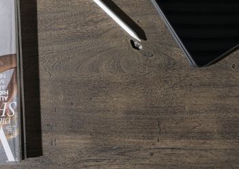 Eckschreibtisch Akazie 185x163x76 grau lackiert PURE ACACIA #949