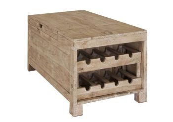 Weintruhe Akazie 110x56x50 white stone getüncht NATURE WHITE #34