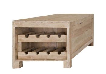 Weintruhe Akazie 110x56x50 white stone getüncht NATURE WHITE #34