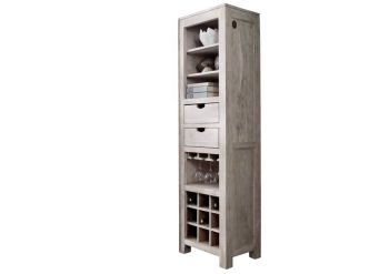 Weinregal Akazie 50x36x180 white stone getüncht NATURE WHITE #51