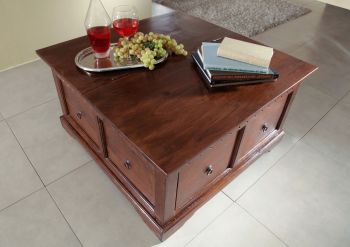 Truhe Akazie 90x90x45 nougat lackiert OXFORD #416