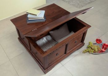 Truhe Akazie 90x90x45 nougat lackiert OXFORD #416