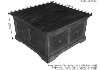 Truhe Akazie 90x90x45 nougat lackiert OXFORD #416