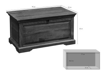 Truhe Akazie 90x50x50 nougat lackiert OXFORD #323