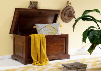 Truhe Akazie 90x50x50 nougat lackiert OXFORD #323