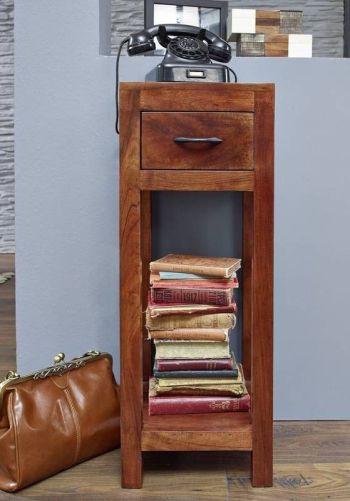 Telefontisch Akazie 30x30x80 nougat lackiert OXFORD #44