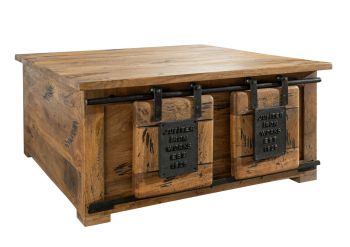 Truhe Mango 90x90x45 natur lackiert RAILWAY #164