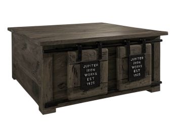 Truhe Mango 90x90x45 grau lackiert RAILWAY  #264