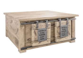 Truhe Mango 90x90x45 whitewash lackiert RAILWAY  #364