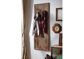 Wandgarderobe Sheesham 55x3x150 grau geölt NATURE GREY #001