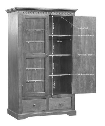 Kleiderschrank Akazie 108x64x180 honig  lackiert OXFORD #0509