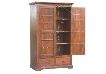 Kleiderschrank Akazie 108x64x180 nougat lackiert OXFORD #509