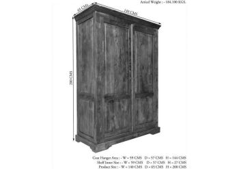 Kleiderschrank Akazie 140x65x200 nougat lackiert OXFORD #437