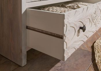 Kleiderschrank Mango 108x64x180 weiß geölt KASHMIR #106