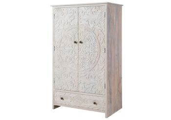Kleiderschrank Mango 108x64x180 weiß geölt KASHMIR #106