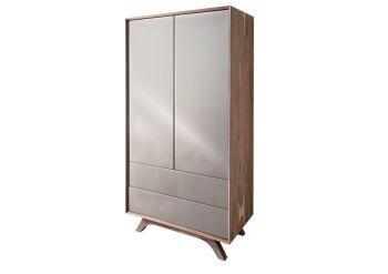 Kleiderschrank Akazie 90x50x175 braun-creme lackiert TROMSO #002
