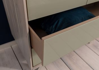 Kleiderschrank Akazie 90x50x175 braun-creme lackiert TROMSO #002