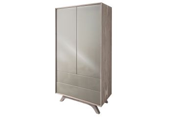 Kleiderschrank Akazie 90x50x175 braun-creme lackiert TROMSO #002