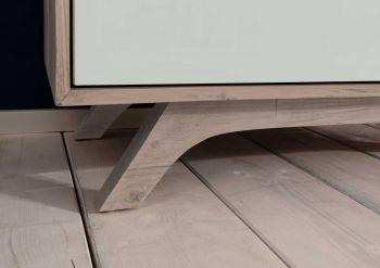 Kleiderschrank Akazie 100x50x185 braun-weiß lackiert TROMSO #101