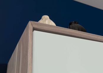 Kleiderschrank Akazie 100x50x185 braun-weiß lackiert TROMSO #101