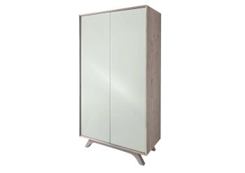 Kleiderschrank Akazie 100x50x185 braun-weiß lackiert TROMSO #101