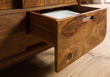 Kleiderschrank Sheesham 90x45x180 hellbraun lackiert MAILAND #110