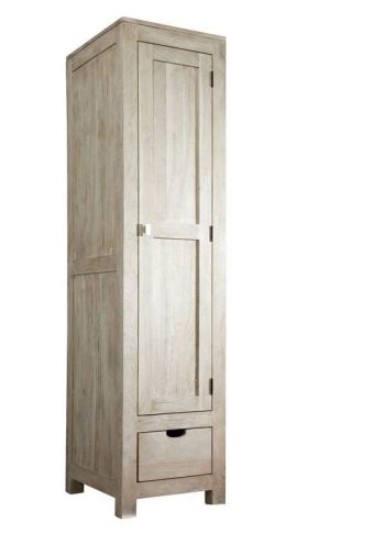 Schrank Akazie 48x60x200 white stone getüncht  NATURE WHITE #98