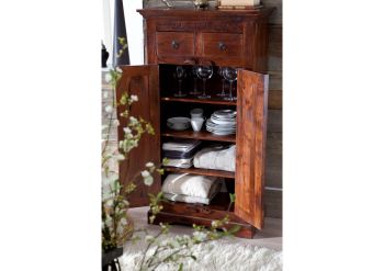Schrank Akazie 72x38x132 nougat lackiert OXFORD #525