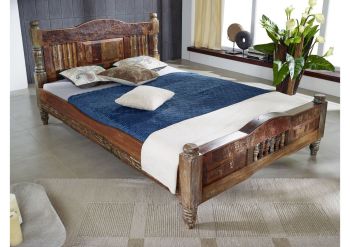Bett Altholz 140x200x100 mehrfarbig lackiert FABLE #21