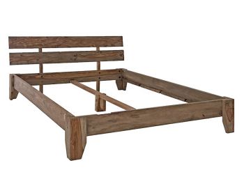 Bett Sheesham 160x20x75 grau geölt NATURE GREY #211