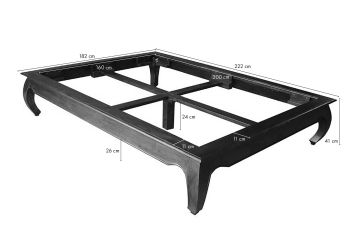 Bett Akazie 160x200x42 nougat lackiert OPIUM #263