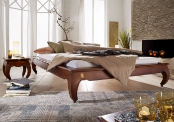 Bett Akazie 160x200x42 nougat lackiert OPIUM #263